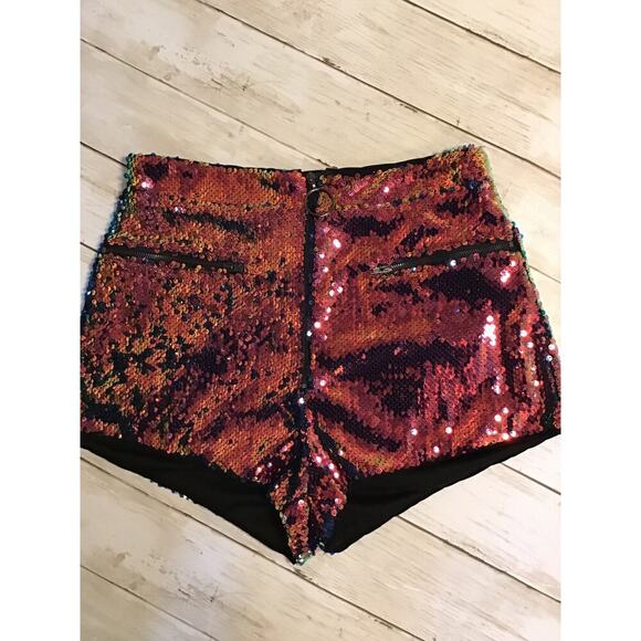 Fabulous rave, disco party, sequin, booty shorts, size small - Picture 2 of 6